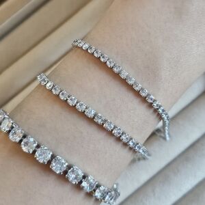 Elegant Silver Bracelet In Stainless Steel 5mm/16cm+3cm Extension